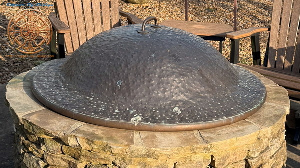 Round dome copper firepit cover