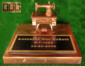 copper sewing machine headstone