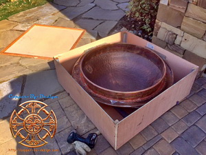 Fire pit cover brass handle
