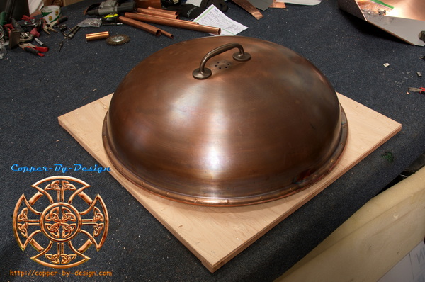 Round copper firepit cover