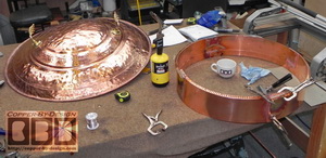 Fire pit cover brass handle