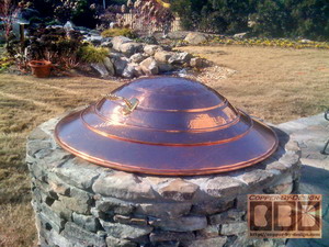 Fire pit cover brass handle