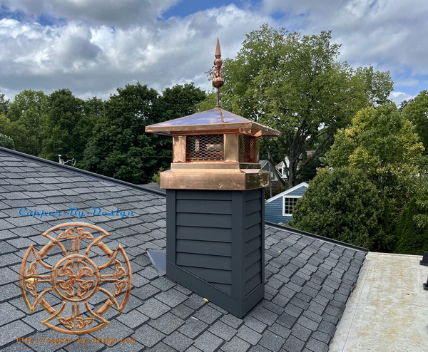 Hendricks 4 chimney caps w/finial posts