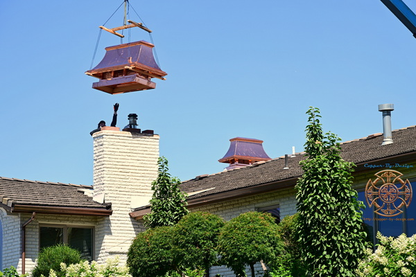 Nelson - (6/25) 24oz Copper Concave Curve Hipped Roof chimney caps