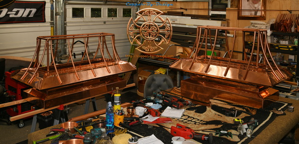 Nelson - (6/25) 24oz Copper Concave Curve Hipped Roof chimney caps