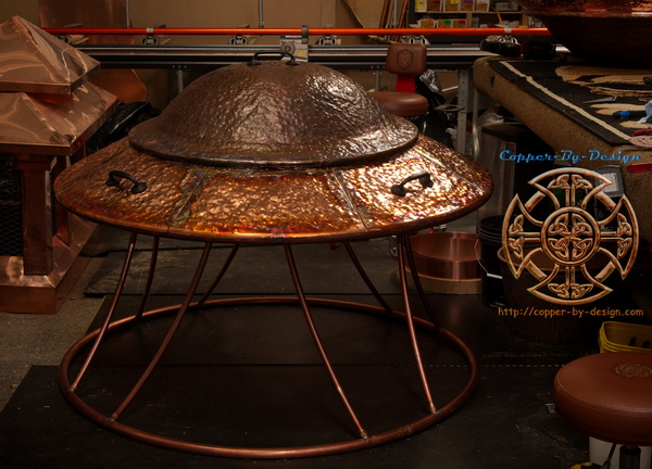 Round dome copper firepit cover