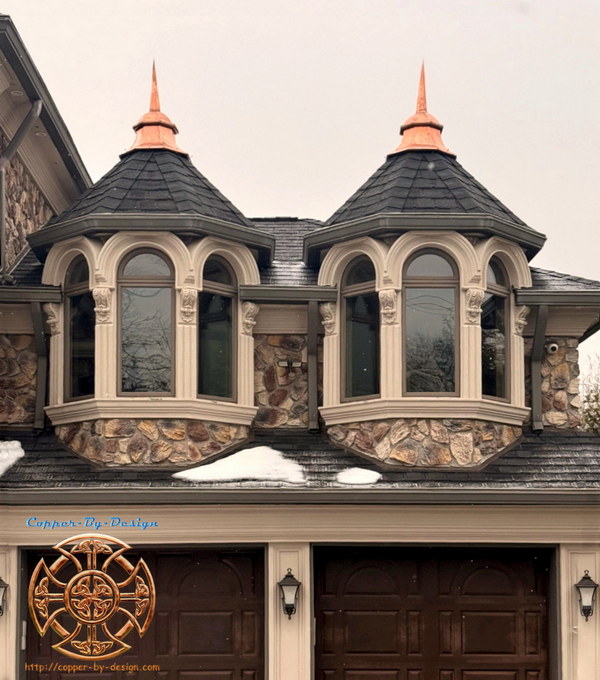 A Pair of Turret Roof Caps